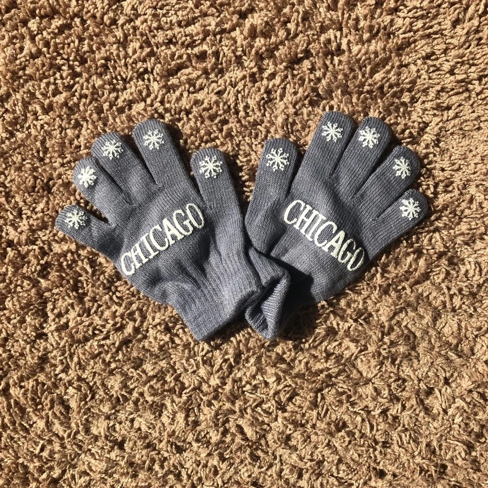 Grey Chicago Mittens for Kids